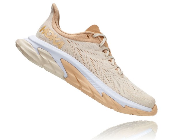 Hoka One One Clifton Edge Mens UK - Beige Road Running Shoes - YOXBI2193